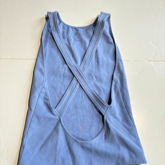 Wilfred Free Periwinkle Blue High Neck Low Back Tank Bodysuit Size Small - Picture 5 of 9